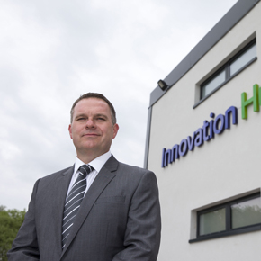 ANDREW KERR, MANAGING DIRECTOR OF CMS WINDOW SYSTEMS PHOTOGRAPHED AT THEIR NEW INNOVATION HUB