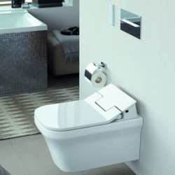 P3 Comforts wall-mounted toilet, Rimless, with HygieneGlaze and SensoWash Slim