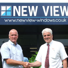 New View Windows Managing Director, Tony Braddon, with Rod Johnson, Technical Sales Advisor at SFS intec