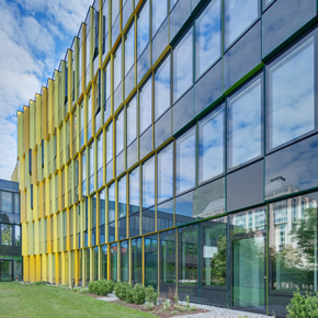 Ventilation rainscreen cladding specified for glass façade installation ...