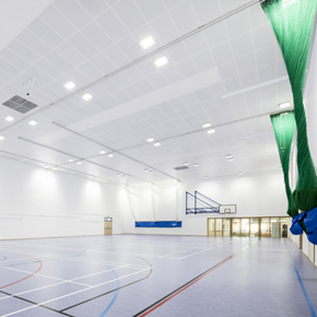 Armstrong ceiling at sports centre on Tisbury Community Campus