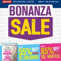 Johnstone's Decorating Centres Bonanza Sale Sept 2015