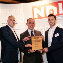 IQ Glass receiving the Best Home Improvement Glazing Project Award at the NHIC Awards