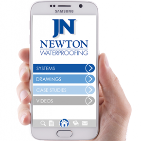 Newton Waterproofing App on a Samsung Galaxy