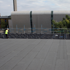Queen Mary University work whilst Bauder install bituminous system and panels